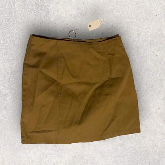 Soft Angel Francesca’s | NWT Women’s Zipper Front Mini Skirt Size M in Brown - Picture 4 of 5